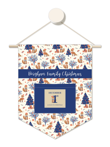 Festive Fox Personalised Advent Calendar Hanger