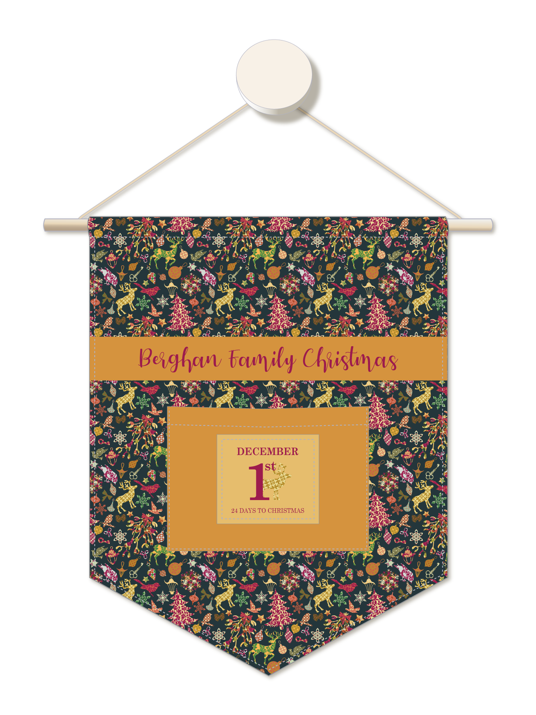 Wall to Wall Christmas Personalised Advent Calendar Hanger